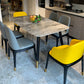 Stone Top Dining Table Modern Dining Table with 4 Legs in Black Grey 63"L x 35.4"W x 29.5"H Without Chairs Clearhalo ' dining_table' 'Dining Tables & Seating' 'Dining Tables' 'furn' 'furn_dining_table' 'Furniture' 'furniture_dining_table' 'Kitchen & Dining Furniture' 'kitchen&dining_furn' 'kitchen' 'kitchen_dining_table' 4640704