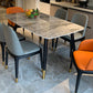 Stone Top Dining Table Modern Dining Table with 4 Legs in Black Grey 70.9"L x 35.4"W x 29.5"H Without Chairs Clearhalo ' dining_table' 'Dining Tables & Seating' 'Dining Tables' 'furn' 'furn_dining_table' 'Furniture' 'furniture_dining_table' 'Kitchen & Dining Furniture' 'kitchen&dining_furn' 'kitchen' 'kitchen_dining_table' 4640706