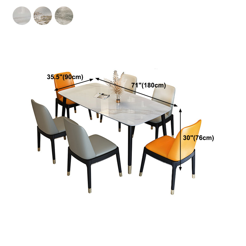 Traditional Luxury Dining Table Stone and Wood Legs Rectangle Dining Site Table Clearhalo ' dining_table' 'Dining Tables & Seating' 'Dining Tables' 'furn' 'furn_dining_table' 'Furniture' 'furniture_dining_table' 'Kitchen & Dining Furniture' 'kitchen&dining_furn' 'kitchen' 'kitchen_dining_table' 4640736