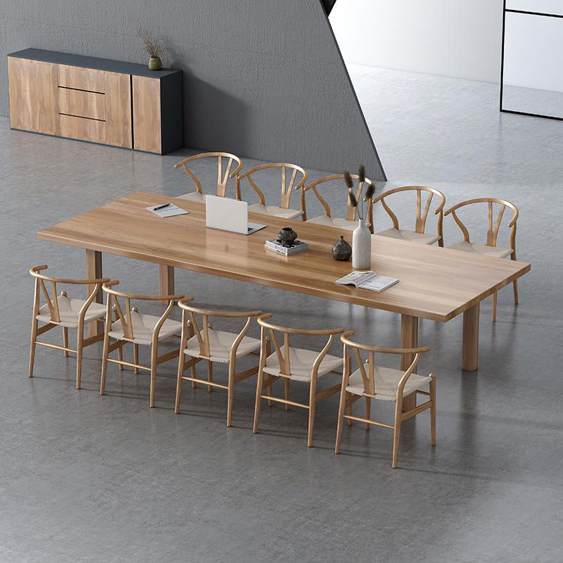 Modern Solid Wood Table for Restaurant Rectangle Brown Dining Table with 4 Legs Clearhalo ' dining_table' 'Dining Tables & Seating' 'Dining Tables' 'furn' 'furn_dining_table' 'Furniture' 'furniture_dining_table' 'Kitchen & Dining Furniture' 'kitchen&dining_furn' 'kitchen' 'kitchen_dining_table' 4640759