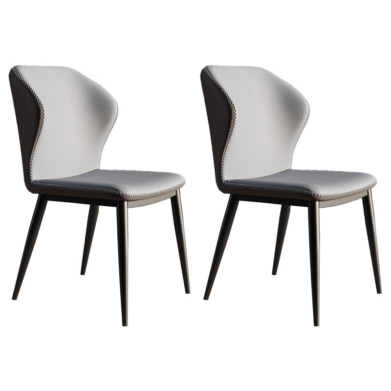Modern Chairs Dining Armless Wingback Chair with Metal Legs for Kitchen Grey 2 Piece Set Clearhalo ' kitchen&dining_furn' 'Dining Chairs' 'Dining Tables & Seating' 'dining_chair' 'furn' 'furn_dining_chair' 'Furniture' 'furniture_dining_chair' 'Kitchen & Dining Furniture' 'kitchen' 4640778