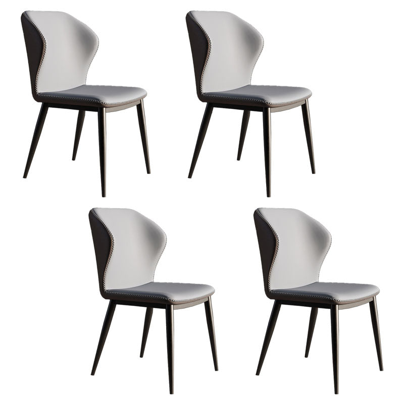 Modern Chairs Dining Armless Wingback Chair with Metal Legs for Kitchen Grey 4 Piece Set Clearhalo ' kitchen&dining_furn' 'Dining Chairs' 'Dining Tables & Seating' 'dining_chair' 'furn' 'furn_dining_chair' 'Furniture' 'furniture_dining_chair' 'Kitchen & Dining Furniture' 'kitchen' 4640780