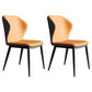 Modern Chairs Dining Armless Wingback Chair with Metal Legs for Kitchen Orange 2 Piece Set Clearhalo ' kitchen&dining_furn' 'Dining Chairs' 'Dining Tables & Seating' 'dining_chair' 'furn' 'furn_dining_chair' 'Furniture' 'furniture_dining_chair' 'Kitchen & Dining Furniture' 'kitchen' 4640785