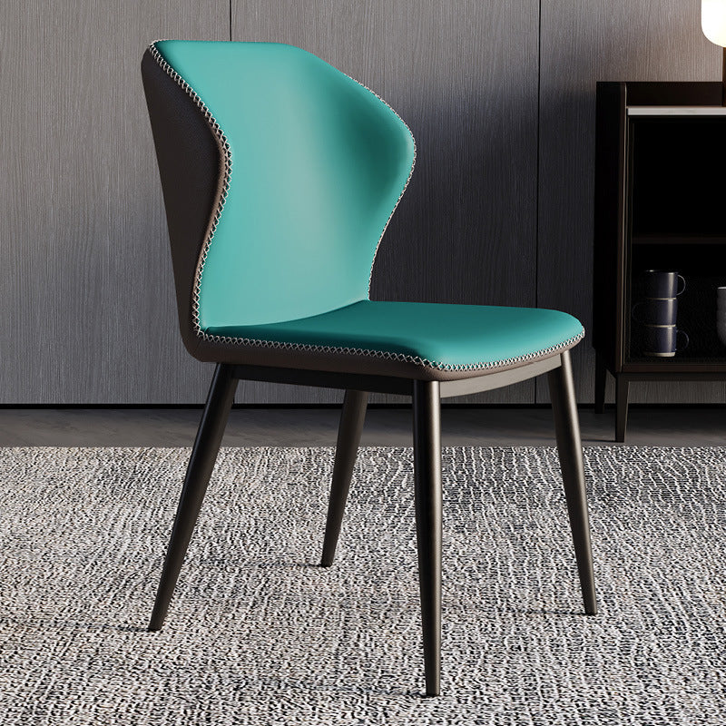 Modern Chairs Dining Armless Wingback Chair with Metal Legs for Kitchen Green 1 Piece Clearhalo ' kitchen&dining_furn' 'Dining Chairs' 'Dining Tables & Seating' 'dining_chair' 'furn' 'furn_dining_chair' 'Furniture' 'furniture_dining_chair' 'Kitchen & Dining Furniture' 'kitchen' 4640788