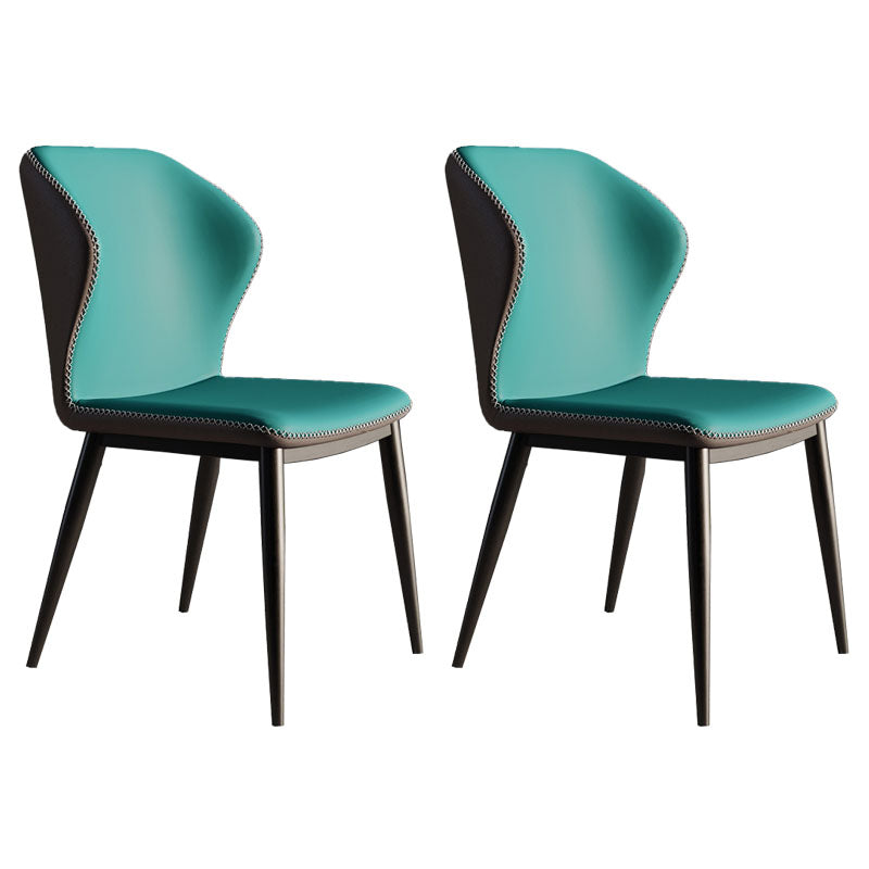 Modern Chairs Dining Armless Wingback Chair with Metal Legs for Kitchen Green 2 Piece Set Clearhalo ' kitchen&dining_furn' 'Dining Chairs' 'Dining Tables & Seating' 'dining_chair' 'furn' 'furn_dining_chair' 'Furniture' 'furniture_dining_chair' 'Kitchen & Dining Furniture' 'kitchen' 4640791