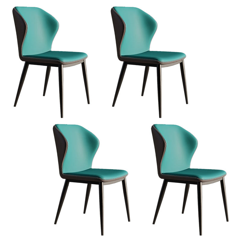 Modern Chairs Dining Armless Wingback Chair with Metal Legs for Kitchen Green 4 Piece Set Clearhalo ' kitchen&dining_furn' 'Dining Chairs' 'Dining Tables & Seating' 'dining_chair' 'furn' 'furn_dining_chair' 'Furniture' 'furniture_dining_chair' 'Kitchen & Dining Furniture' 'kitchen' 4640793