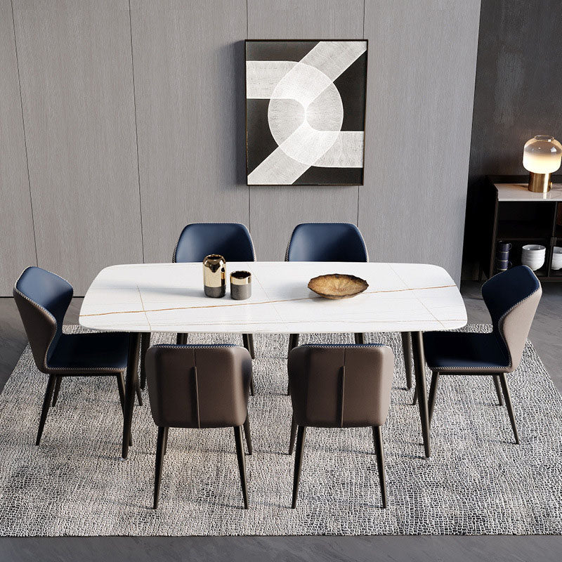 Modern Chairs Dining Armless Wingback Chair with Metal Legs for Kitchen Clearhalo ' kitchen&dining_furn' 'Dining Chairs' 'Dining Tables & Seating' 'dining_chair' 'furn' 'furn_dining_chair' 'Furniture' 'furniture_dining_chair' 'Kitchen & Dining Furniture' 'kitchen' 4640794