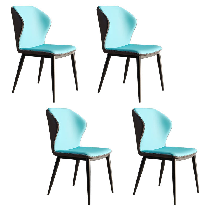 Modern Chairs Dining Armless Wingback Chair with Metal Legs for Kitchen Sky Blue 4 Piece Set Clearhalo ' kitchen&dining_furn' 'Dining Chairs' 'Dining Tables & Seating' 'dining_chair' 'furn' 'furn_dining_chair' 'Furniture' 'furniture_dining_chair' 'Kitchen & Dining Furniture' 'kitchen' 4640800