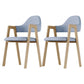 Modern Bedroom Open Back Arm Chair Fabric Matte Finish Dining Chair Blue Set of 2 Clearhalo ' kitchen&dining_furn' 'Dining Chairs' 'Dining Tables & Seating' 'dining_chair' 'Furniture' 'furniture_dining_chair' 'Kitchen & Dining Furniture' 'kitchen' 4640805