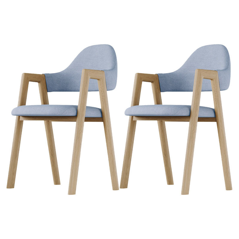 Modern Bedroom Open Back Arm Chair Fabric Matte Finish Dining Chair Blue Set of 2 Clearhalo ' kitchen&dining_furn' 'Dining Chairs' 'Dining Tables & Seating' 'dining_chair' 'Furniture' 'furniture_dining_chair' 'Kitchen & Dining Furniture' 'kitchen' 4640805