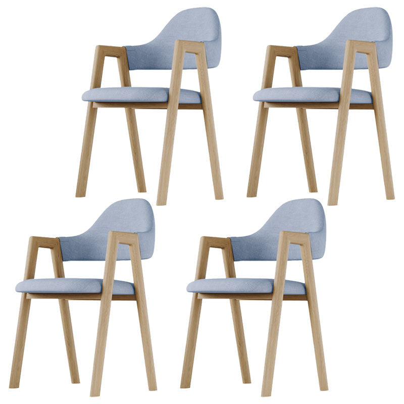 Modern Bedroom Open Back Arm Chair Fabric Matte Finish Dining Chair Blue Set of 4 Clearhalo ' kitchen&dining_furn' 'Dining Chairs' 'Dining Tables & Seating' 'dining_chair' 'Furniture' 'furniture_dining_chair' 'Kitchen & Dining Furniture' 'kitchen' 4640806