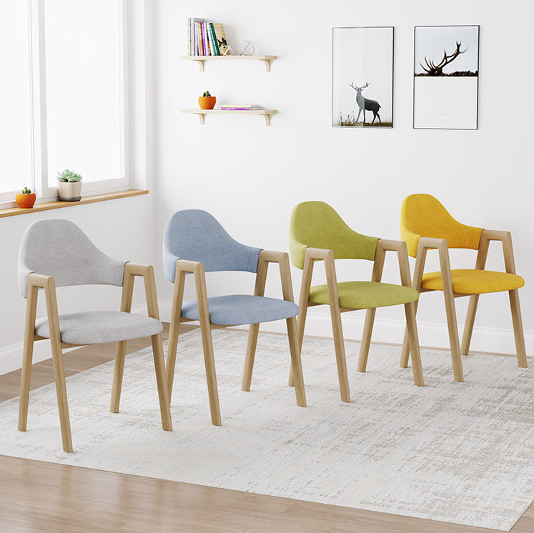 Modern Bedroom Open Back Arm Chair Fabric Matte Finish Dining Chair Clearhalo ' kitchen&dining_furn' 'Dining Chairs' 'Dining Tables & Seating' 'dining_chair' 'Furniture' 'furniture_dining_chair' 'Kitchen & Dining Furniture' 'kitchen' 4640808