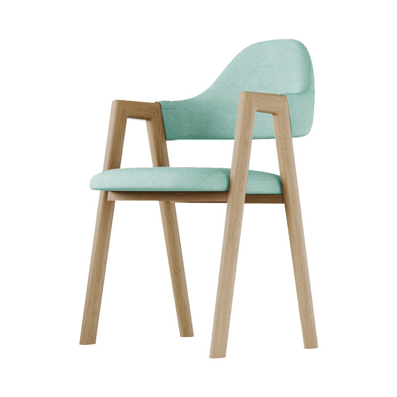 Modern Bedroom Open Back Arm Chair Fabric Matte Finish Dining Chair Turquoise 1 Piece Clearhalo ' kitchen&dining_furn' 'Dining Chairs' 'Dining Tables & Seating' 'dining_chair' 'Furniture' 'furniture_dining_chair' 'Kitchen & Dining Furniture' 'kitchen' 4640809
