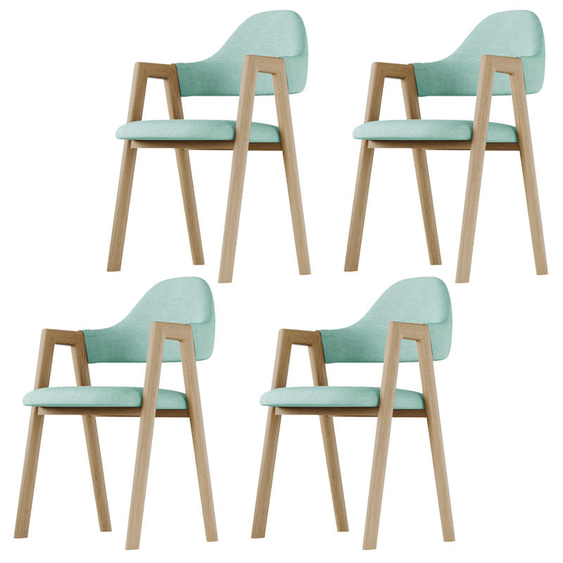 Modern Bedroom Open Back Arm Chair Fabric Matte Finish Dining Chair Turquoise Set of 4 Clearhalo ' kitchen&dining_furn' 'Dining Chairs' 'Dining Tables & Seating' 'dining_chair' 'Furniture' 'furniture_dining_chair' 'Kitchen & Dining Furniture' 'kitchen' 4640813