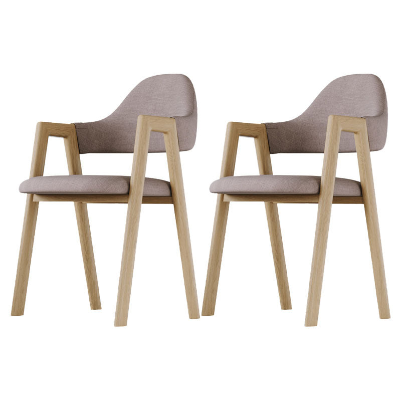 Modern Bedroom Open Back Arm Chair Fabric Matte Finish Dining Chair Coffee Set of 2 Clearhalo ' kitchen&dining_furn' 'Dining Chairs' 'Dining Tables & Seating' 'dining_chair' 'Furniture' 'furniture_dining_chair' 'Kitchen & Dining Furniture' 'kitchen' 4640817
