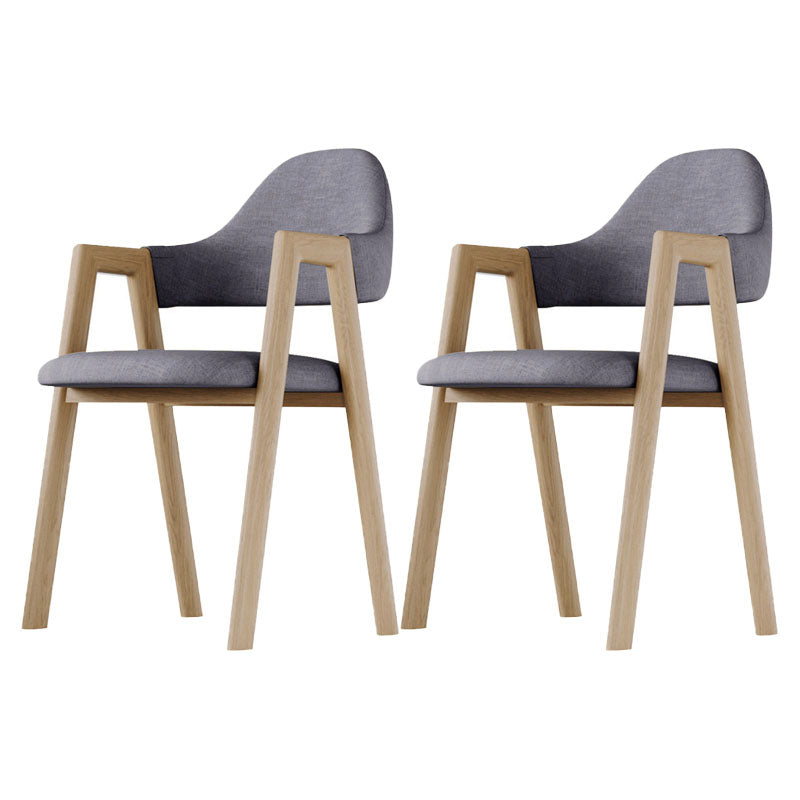 Modern Bedroom Open Back Arm Chair Fabric Matte Finish Dining Chair Grey Set of 2 Clearhalo ' kitchen&dining_furn' 'Dining Chairs' 'Dining Tables & Seating' 'dining_chair' 'Furniture' 'furniture_dining_chair' 'Kitchen & Dining Furniture' 'kitchen' 4640822