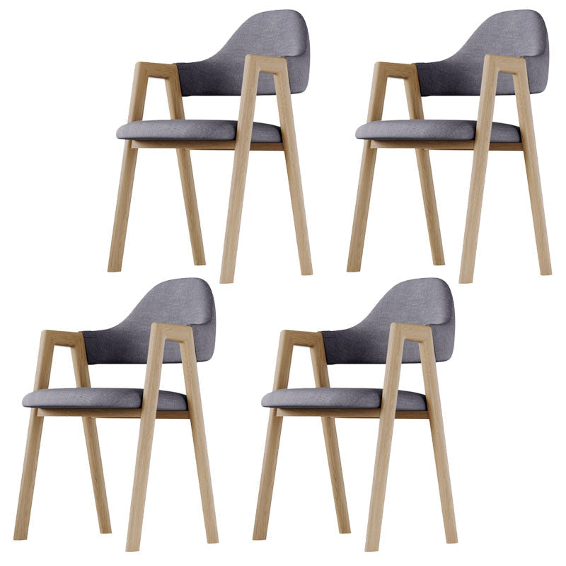 Modern Bedroom Open Back Arm Chair Fabric Matte Finish Dining Chair Grey Set of 4 Clearhalo ' kitchen&dining_furn' 'Dining Chairs' 'Dining Tables & Seating' 'dining_chair' 'Furniture' 'furniture_dining_chair' 'Kitchen & Dining Furniture' 'kitchen' 4640825
