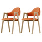 Modern Bedroom Open Back Arm Chair Fabric Matte Finish Dining Chair Orange Set of 2 Clearhalo ' kitchen&dining_furn' 'Dining Chairs' 'Dining Tables & Seating' 'dining_chair' 'Furniture' 'furniture_dining_chair' 'Kitchen & Dining Furniture' 'kitchen' 4640827