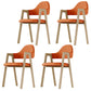 Modern Bedroom Open Back Arm Chair Fabric Matte Finish Dining Chair Orange Set of 4 Clearhalo ' kitchen&dining_furn' 'Dining Chairs' 'Dining Tables & Seating' 'dining_chair' 'Furniture' 'furniture_dining_chair' 'Kitchen & Dining Furniture' 'kitchen' 4640828