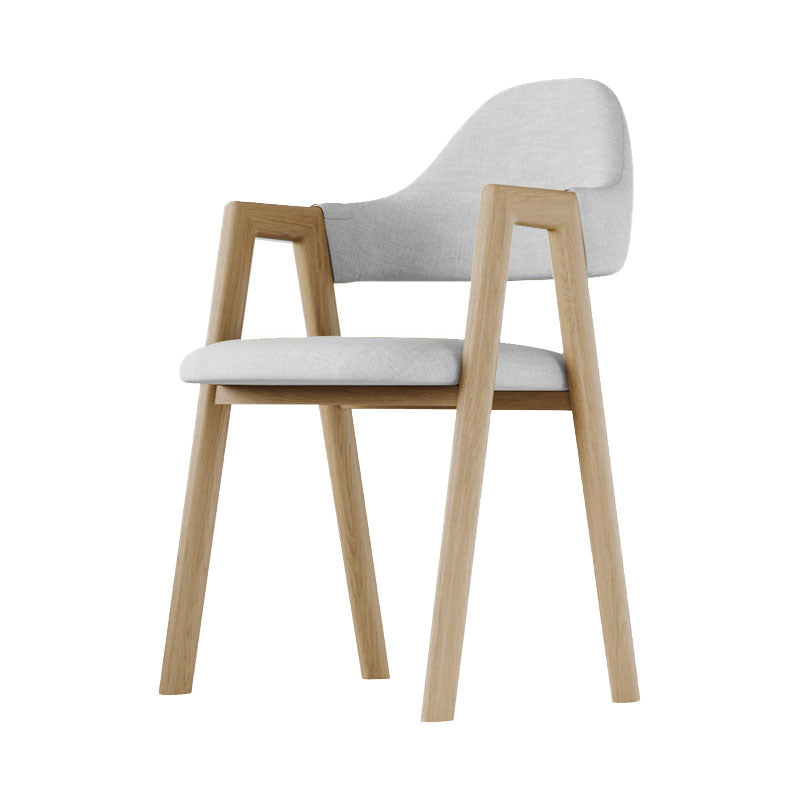 Modern Bedroom Open Back Arm Chair Fabric Matte Finish Dining Chair Khaki 1 Piece Clearhalo ' kitchen&dining_furn' 'Dining Chairs' 'Dining Tables & Seating' 'dining_chair' 'Furniture' 'furniture_dining_chair' 'Kitchen & Dining Furniture' 'kitchen' 4640829