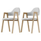 Modern Bedroom Open Back Arm Chair Fabric Matte Finish Dining Chair Khaki Set of 2 Clearhalo ' kitchen&dining_furn' 'Dining Chairs' 'Dining Tables & Seating' 'dining_chair' 'Furniture' 'furniture_dining_chair' 'Kitchen & Dining Furniture' 'kitchen' 4640830