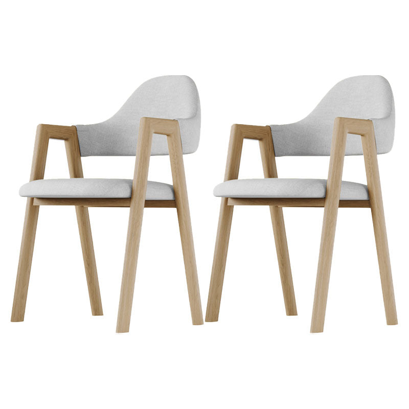 Modern Bedroom Open Back Arm Chair Fabric Matte Finish Dining Chair Khaki Set of 2 Clearhalo ' kitchen&dining_furn' 'Dining Chairs' 'Dining Tables & Seating' 'dining_chair' 'Furniture' 'furniture_dining_chair' 'Kitchen & Dining Furniture' 'kitchen' 4640830