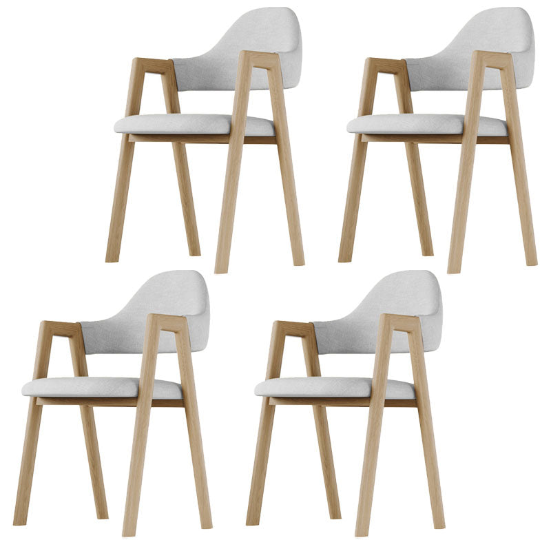 Modern Bedroom Open Back Arm Chair Fabric Matte Finish Dining Chair Khaki Set of 4 Clearhalo ' kitchen&dining_furn' 'Dining Chairs' 'Dining Tables & Seating' 'dining_chair' 'Furniture' 'furniture_dining_chair' 'Kitchen & Dining Furniture' 'kitchen' 4640831