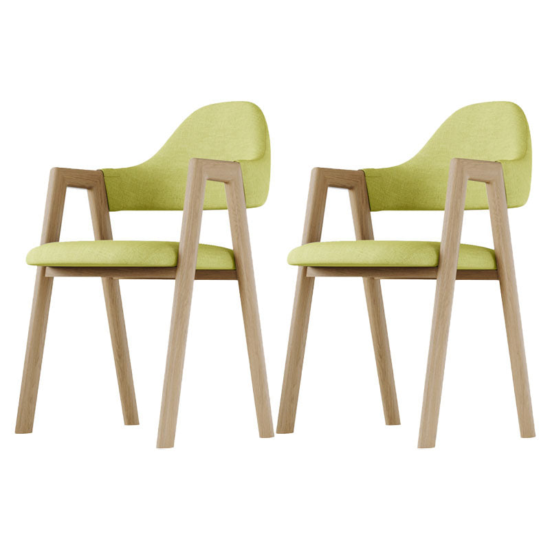 Modern Bedroom Open Back Arm Chair Fabric Matte Finish Dining Chair Green Set of 2 Clearhalo ' kitchen&dining_furn' 'Dining Chairs' 'Dining Tables & Seating' 'dining_chair' 'Furniture' 'furniture_dining_chair' 'Kitchen & Dining Furniture' 'kitchen' 4640833