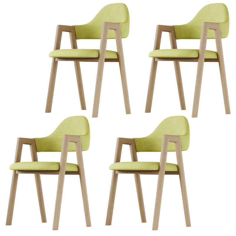 Modern Bedroom Open Back Arm Chair Fabric Matte Finish Dining Chair Green Set of 4 Clearhalo ' kitchen&dining_furn' 'Dining Chairs' 'Dining Tables & Seating' 'dining_chair' 'Furniture' 'furniture_dining_chair' 'Kitchen & Dining Furniture' 'kitchen' 4640834
