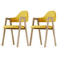 Modern Bedroom Open Back Arm Chair Fabric Matte Finish Dining Chair Yellow Set of 2 Clearhalo ' kitchen&dining_furn' 'Dining Chairs' 'Dining Tables & Seating' 'dining_chair' 'Furniture' 'furniture_dining_chair' 'Kitchen & Dining Furniture' 'kitchen' 4640836