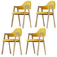 Modern Bedroom Open Back Arm Chair Fabric Matte Finish Dining Chair Yellow Set of 4 Clearhalo ' kitchen&dining_furn' 'Dining Chairs' 'Dining Tables & Seating' 'dining_chair' 'Furniture' 'furniture_dining_chair' 'Kitchen & Dining Furniture' 'kitchen' 4640837