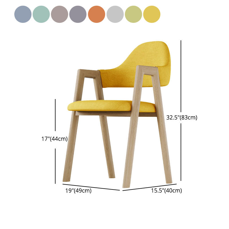 Modern Bedroom Open Back Arm Chair Fabric Matte Finish Dining Chair Clearhalo ' kitchen&dining_furn' 'Dining Chairs' 'Dining Tables & Seating' 'dining_chair' 'Furniture' 'furniture_dining_chair' 'Kitchen & Dining Furniture' 'kitchen' 4640838