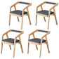 Modern Open Back Arm Chair Upholstered Matte Finish Dining Chair Wood 4 Piece Set Clearhalo ' kitchen&dining_furn' 'Dining Chairs' 'Dining Tables & Seating' 'dining_chair' 'furn' 'furn_dining_chair' 'Furniture' 'furniture_dining_chair' 'Kitchen & Dining Furniture' 'kitchen' 4640841