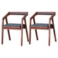 Modern Open Back Arm Chair Upholstered Matte Finish Dining Chair Dark Wood 2 Piece Set Clearhalo ' kitchen&dining_furn' 'Dining Chairs' 'Dining Tables & Seating' 'dining_chair' 'furn' 'furn_dining_chair' 'Furniture' 'furniture_dining_chair' 'Kitchen & Dining Furniture' 'kitchen' 4640843