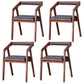 Modern Open Back Arm Chair Upholstered Matte Finish Dining Chair Dark Wood 4 Piece Set Clearhalo ' kitchen&dining_furn' 'Dining Chairs' 'Dining Tables & Seating' 'dining_chair' 'furn' 'furn_dining_chair' 'Furniture' 'furniture_dining_chair' 'Kitchen & Dining Furniture' 'kitchen' 4640845