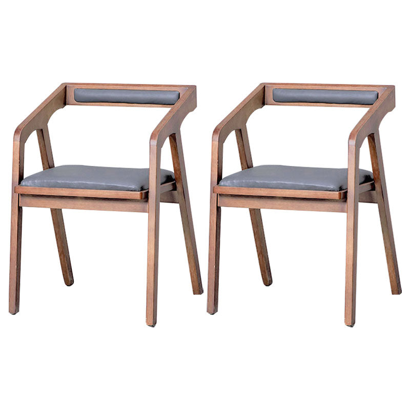 Modern Open Back Arm Chair Upholstered Matte Finish Dining Chair Walnut 2 Piece Set Clearhalo ' kitchen&dining_furn' 'Dining Chairs' 'Dining Tables & Seating' 'dining_chair' 'furn' 'furn_dining_chair' 'Furniture' 'furniture_dining_chair' 'Kitchen & Dining Furniture' 'kitchen' 4640847