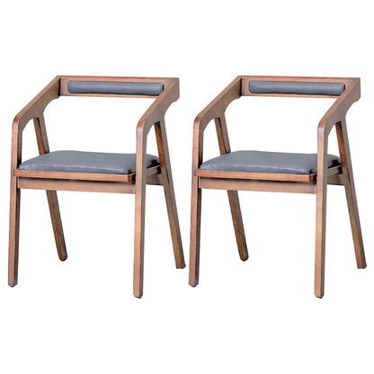 Modern Open Back Arm Chair Upholstered Matte Finish Dining Chair Walnut 2 Piece Set Clearhalo ' kitchen&dining_furn' 'Dining Chairs' 'Dining Tables & Seating' 'dining_chair' 'furn' 'furn_dining_chair' 'Furniture' 'furniture_dining_chair' 'Kitchen & Dining Furniture' 'kitchen' 4640847
