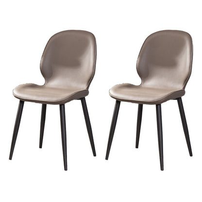 Modern Chair Solid Back Dining Armless Chairs with Metal Legs for Kitchen Coffee 2 Piece Set Clearhalo ' kitchen&dining_furn' 'Dining Chairs' 'Dining Tables & Seating' 'dining_chair' 'furn' 'furn_dining_chair' 'Furniture' 'furniture_dining_chair' 'Kitchen & Dining Furniture' 'kitchen' 4640856