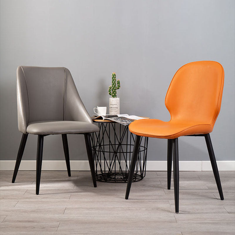 Modern Chair Solid Back Dining Armless Chairs with Metal Legs for Kitchen Clearhalo ' kitchen&dining_furn' 'Dining Chairs' 'Dining Tables & Seating' 'dining_chair' 'furn' 'furn_dining_chair' 'Furniture' 'furniture_dining_chair' 'Kitchen & Dining Furniture' 'kitchen' 4640858