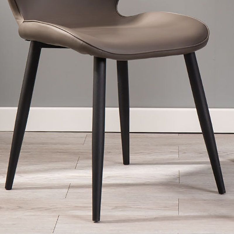 Modern Chair Solid Back Dining Armless Chairs with Metal Legs for Kitchen Clearhalo ' kitchen&dining_furn' 'Dining Chairs' 'Dining Tables & Seating' 'dining_chair' 'furn' 'furn_dining_chair' 'Furniture' 'furniture_dining_chair' 'Kitchen & Dining Furniture' 'kitchen' 4640866