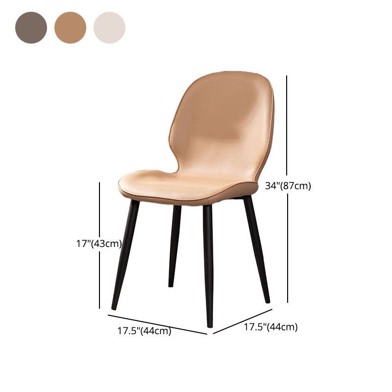 Modern Chair Solid Back Dining Armless Chairs with Metal Legs for Kitchen Clearhalo ' kitchen&dining_furn' 'Dining Chairs' 'Dining Tables & Seating' 'dining_chair' 'furn' 'furn_dining_chair' 'Furniture' 'furniture_dining_chair' 'Kitchen & Dining Furniture' 'kitchen' 4640874