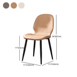 Modern Chair Solid Back Dining Armless Chairs with Metal Legs for Kitchen Clearhalo ' kitchen&dining_furn' 'Dining Chairs' 'Dining Tables & Seating' 'dining_chair' 'furn' 'furn_dining_chair' 'Furniture' 'furniture_dining_chair' 'Kitchen & Dining Furniture' 'kitchen' 4640874