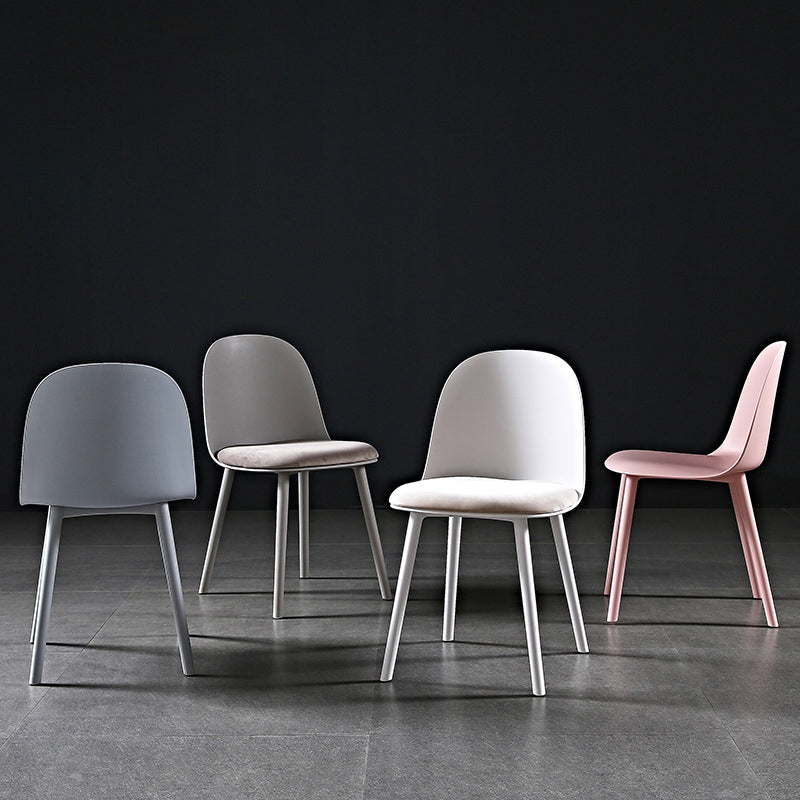 Scandinavian Plastic Dining Armless Chair Solid Back Chair for Home Clearhalo ' kitchen&dining_furn' 'Dining Chairs' 'Dining Tables & Seating' 'dining_chair' 'furn' 'furn_dining_chair' 'Furniture' 'furniture_dining_chair' 'Kitchen & Dining Furniture' 'kitchen' 4640875