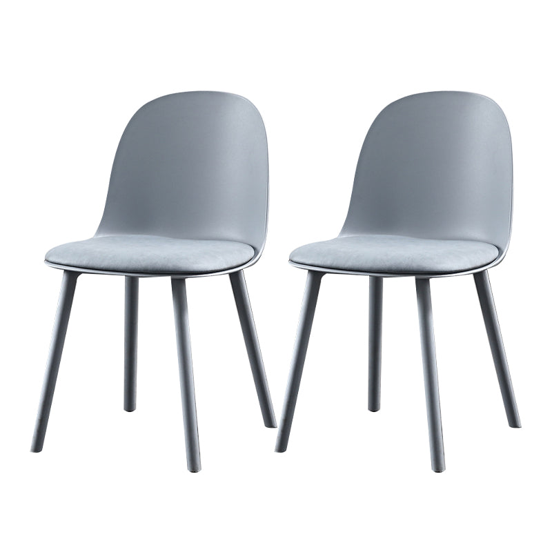 Scandinavian Plastic Dining Armless Chair Solid Back Chair for Home Pewter 2 Piece Set Clearhalo ' kitchen&dining_furn' 'Dining Chairs' 'Dining Tables & Seating' 'dining_chair' 'furn' 'furn_dining_chair' 'Furniture' 'furniture_dining_chair' 'Kitchen & Dining Furniture' 'kitchen' 4640881