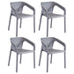 Plastic Scandinavian Dining Kitchen Room Arm Chair Solid Back Chair Grey 4 Piece Set Clearhalo ' kitchen&dining_furn' 'Dining Chairs' 'Dining Tables & Seating' 'dining_chair' 'furn' 'furn_dining_chair' 'Furniture' 'furniture_dining_chair' 'Kitchen & Dining Furniture' 'kitchen' 4640896