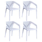 Plastic Scandinavian Dining Kitchen Room Arm Chair Solid Back Chair White 4 Piece Set Clearhalo ' kitchen&dining_furn' 'Dining Chairs' 'Dining Tables & Seating' 'dining_chair' 'furn' 'furn_dining_chair' 'Furniture' 'furniture_dining_chair' 'Kitchen & Dining Furniture' 'kitchen' 4640897