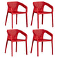 Plastic Scandinavian Dining Kitchen Room Arm Chair Solid Back Chair Red 4 Piece Set Clearhalo ' kitchen&dining_furn' 'Dining Chairs' 'Dining Tables & Seating' 'dining_chair' 'furn' 'furn_dining_chair' 'Furniture' 'furniture_dining_chair' 'Kitchen & Dining Furniture' 'kitchen' 4640899