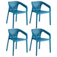 Plastic Scandinavian Dining Kitchen Room Arm Chair Solid Back Chair Blue 4 Piece Set Clearhalo ' kitchen&dining_furn' 'Dining Chairs' 'Dining Tables & Seating' 'dining_chair' 'furn' 'furn_dining_chair' 'Furniture' 'furniture_dining_chair' 'Kitchen & Dining Furniture' 'kitchen' 4640901