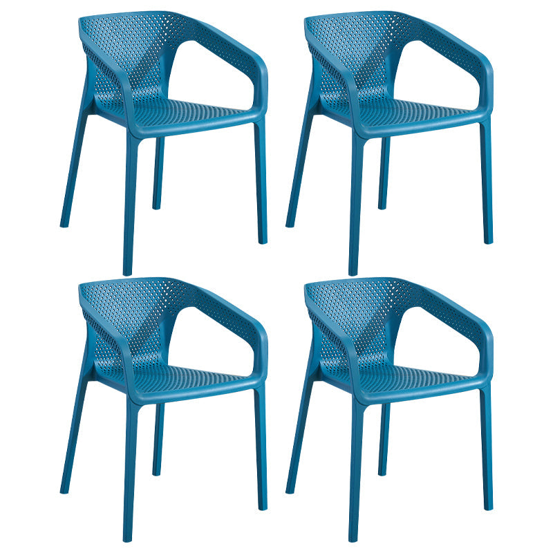 Plastic Scandinavian Dining Kitchen Room Arm Chair Solid Back Chair Blue 4 Piece Set Clearhalo ' kitchen&dining_furn' 'Dining Chairs' 'Dining Tables & Seating' 'dining_chair' 'furn' 'furn_dining_chair' 'Furniture' 'furniture_dining_chair' 'Kitchen & Dining Furniture' 'kitchen' 4640901