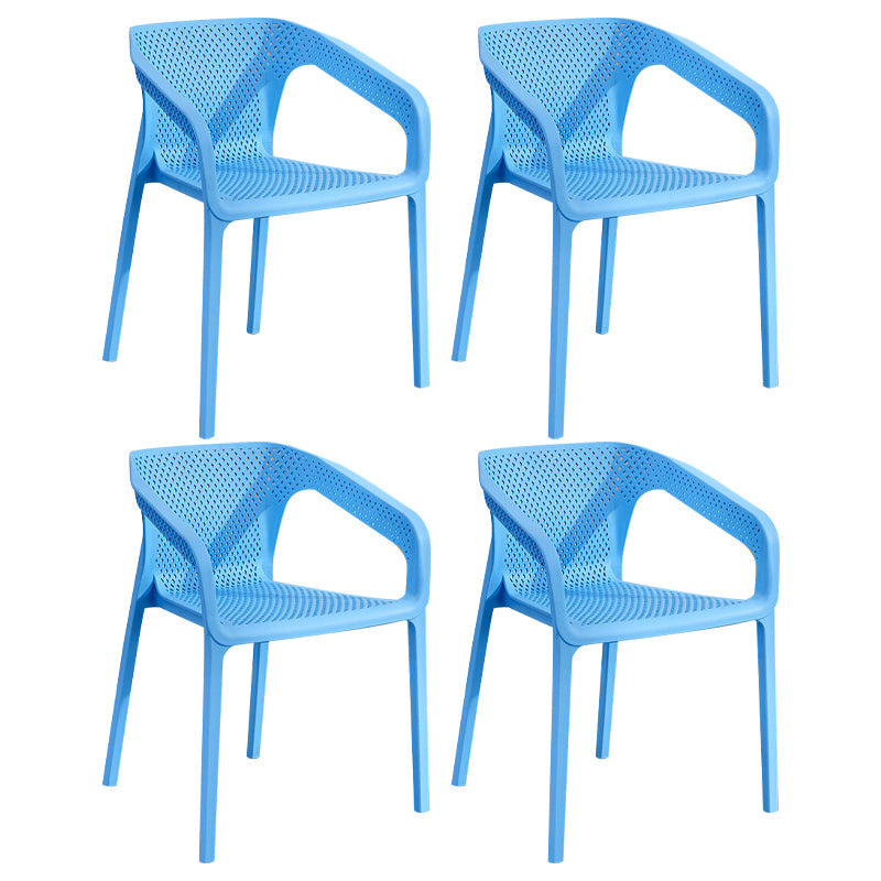 Plastic Scandinavian Dining Kitchen Room Arm Chair Solid Back Chair Sky Blue 4 Piece Set Clearhalo ' kitchen&dining_furn' 'Dining Chairs' 'Dining Tables & Seating' 'dining_chair' 'furn' 'furn_dining_chair' 'Furniture' 'furniture_dining_chair' 'Kitchen & Dining Furniture' 'kitchen' 4640903